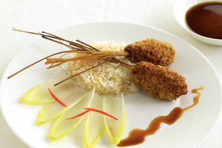 Tonkatsu met sesamrijst en witlof van Steven Fontein