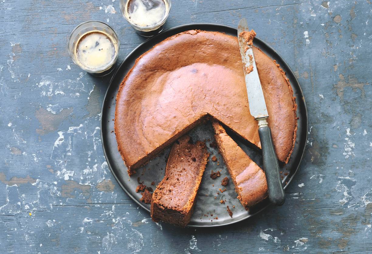 Chocolade-cheesecake met banaan