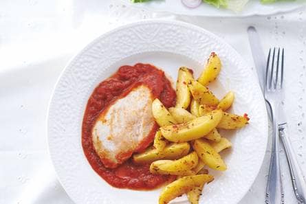 Gestoofde kipfilet in basilicumsaus