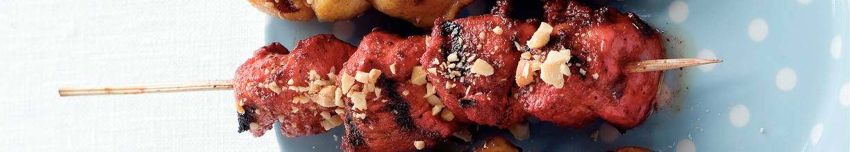 Kipspiesjes in saffraanmarinade