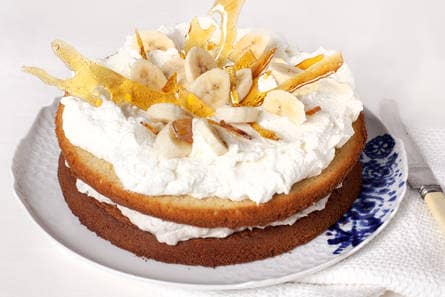 Banaan-slagroomtaart met karamel