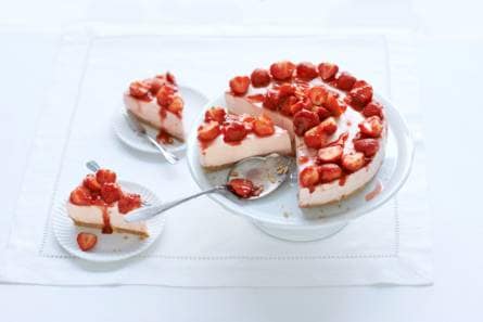 Kwarktaart met aardbeien