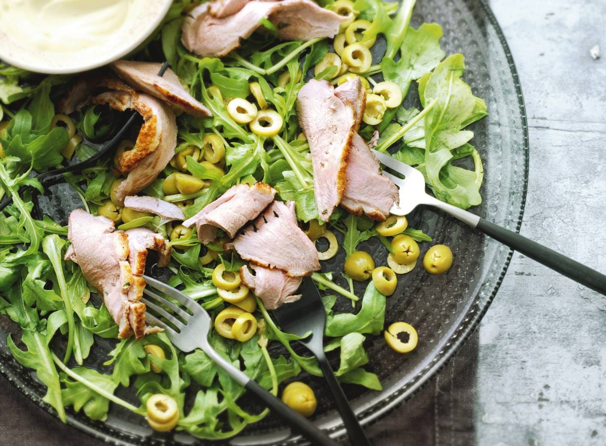 Eendenborst met truffelmayonaise
