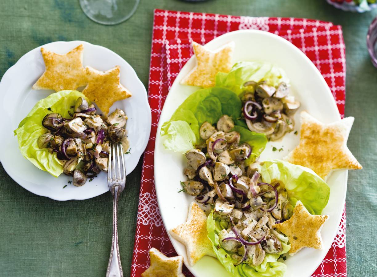 Gebakken champignons met toast