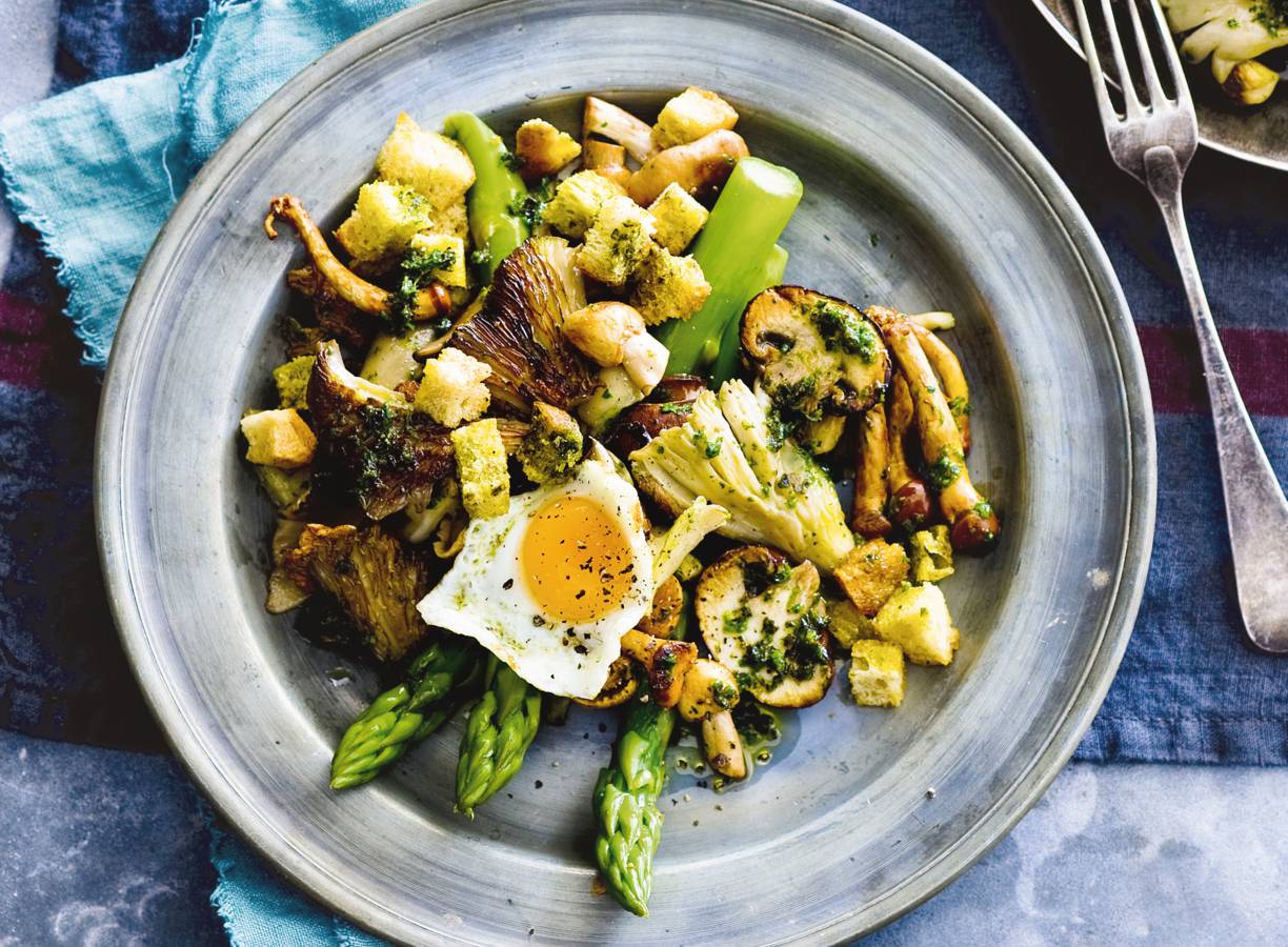 Lauwwarme paddenstoelensalade