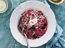 Risotto met rode wijn en slagroom