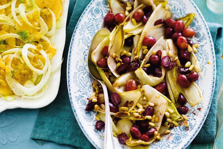 gebakken witlof met balsamico en pijnboompitten - recept