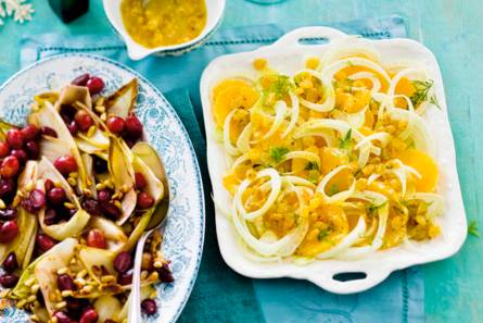 Venkelsalade met sinaasappel en rozijnen