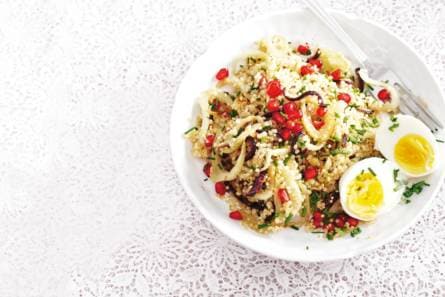 Quinoa met venkel en granaatappelpitjes