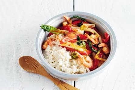 Kokosrijst met chiligarnalen