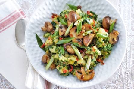 Madrasboerenkool met champignons