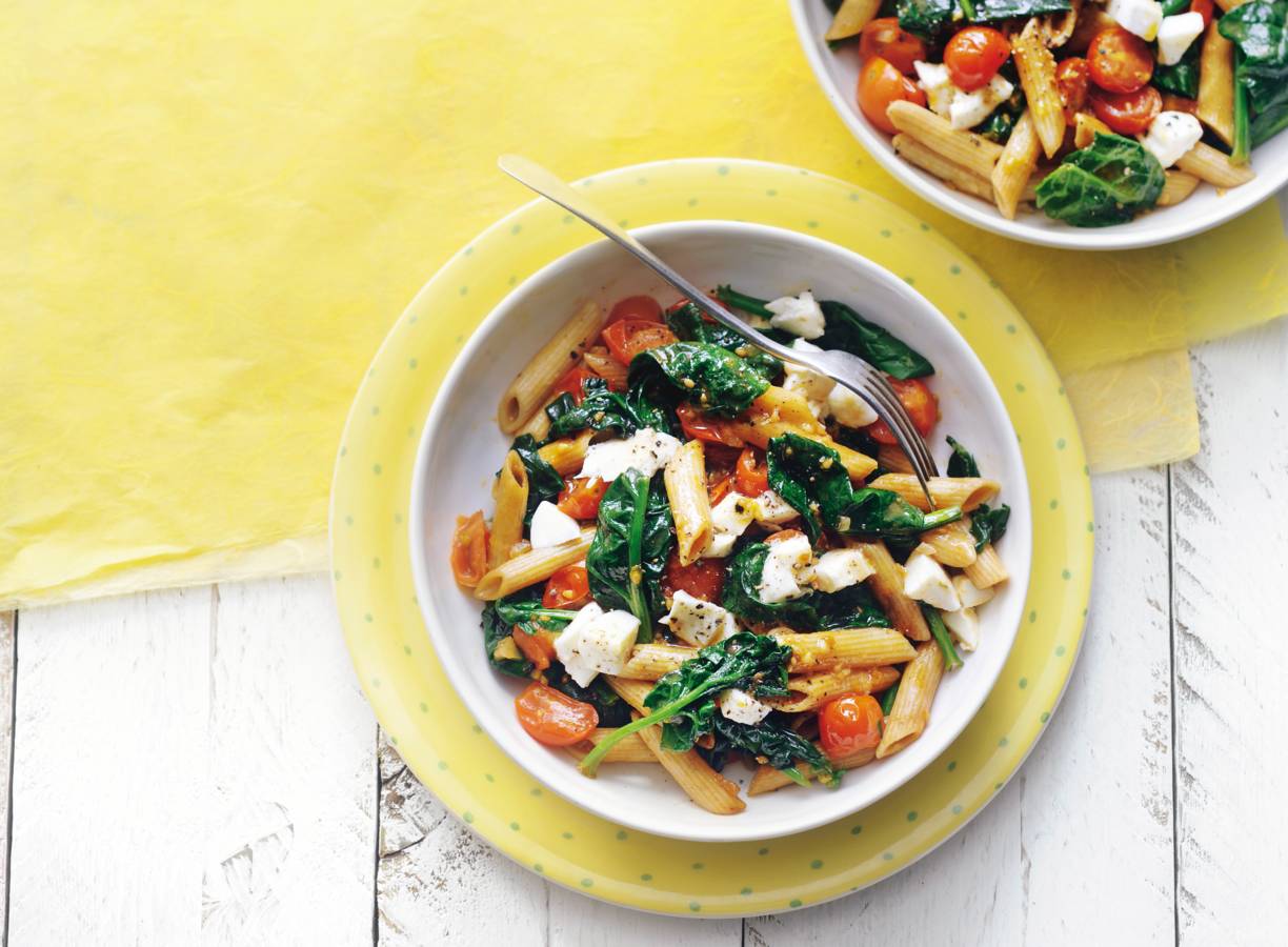 Penne met spinazie