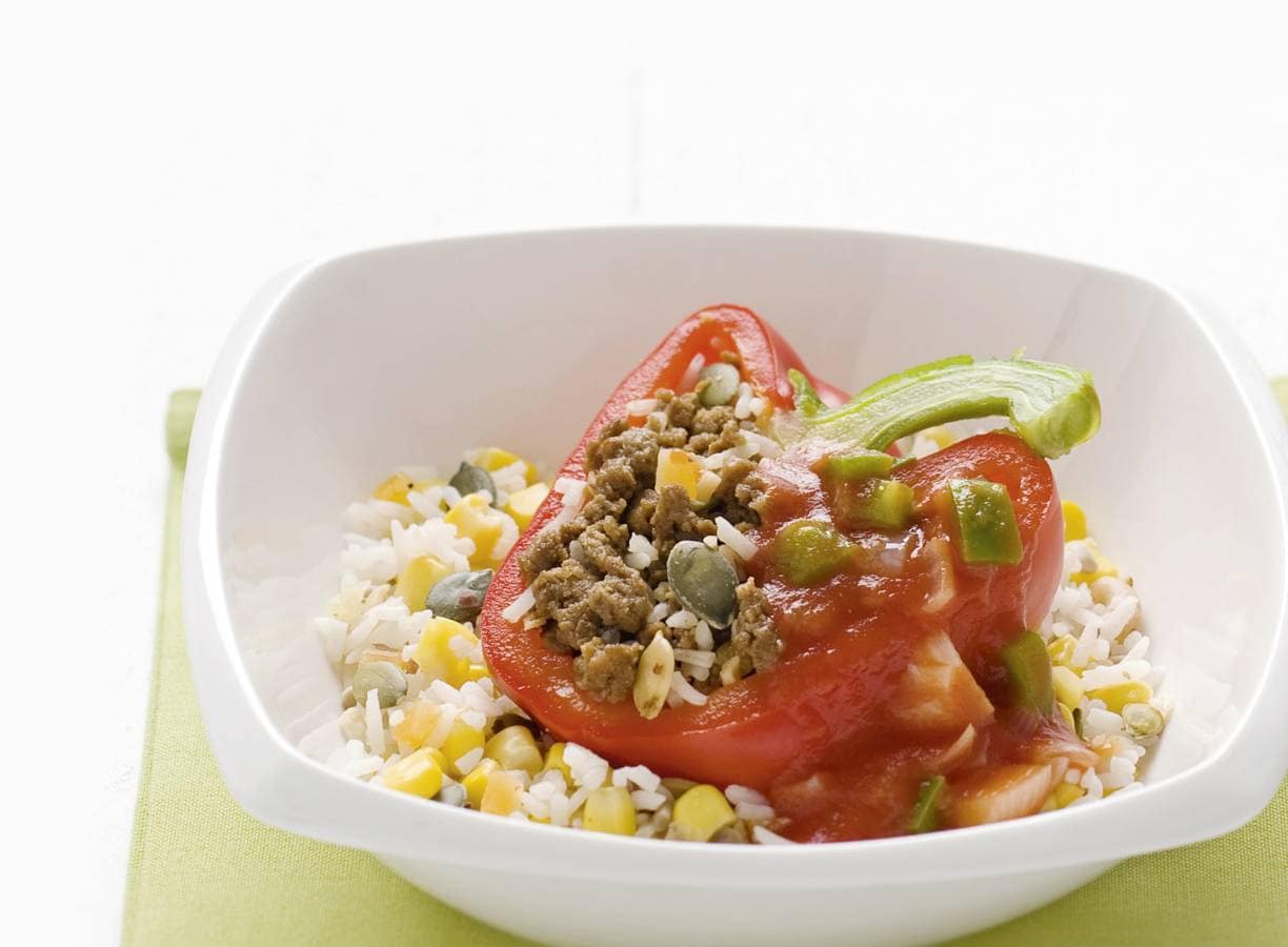 Gevulde paprika met notenrijst