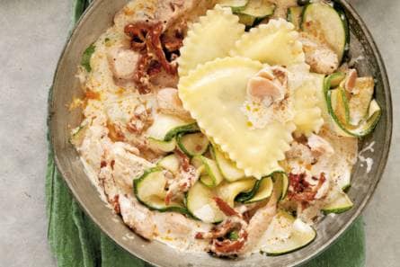 Mez­ze­lu­ne met ge­droog­de to­maat & zalm