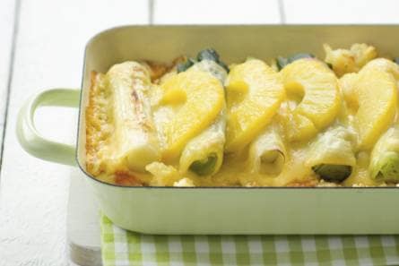 Ovenschotel met prei en ananas