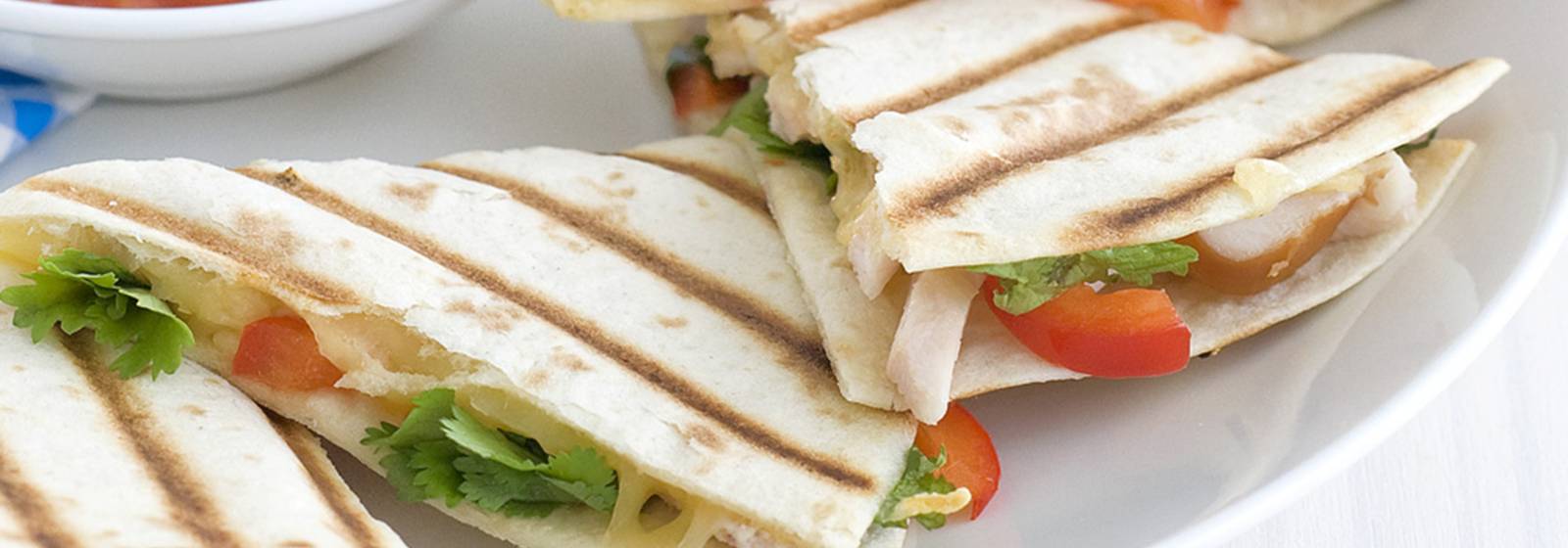 Quesadillas met gerookte kip en paprika recept Allerhande Albert Heijn