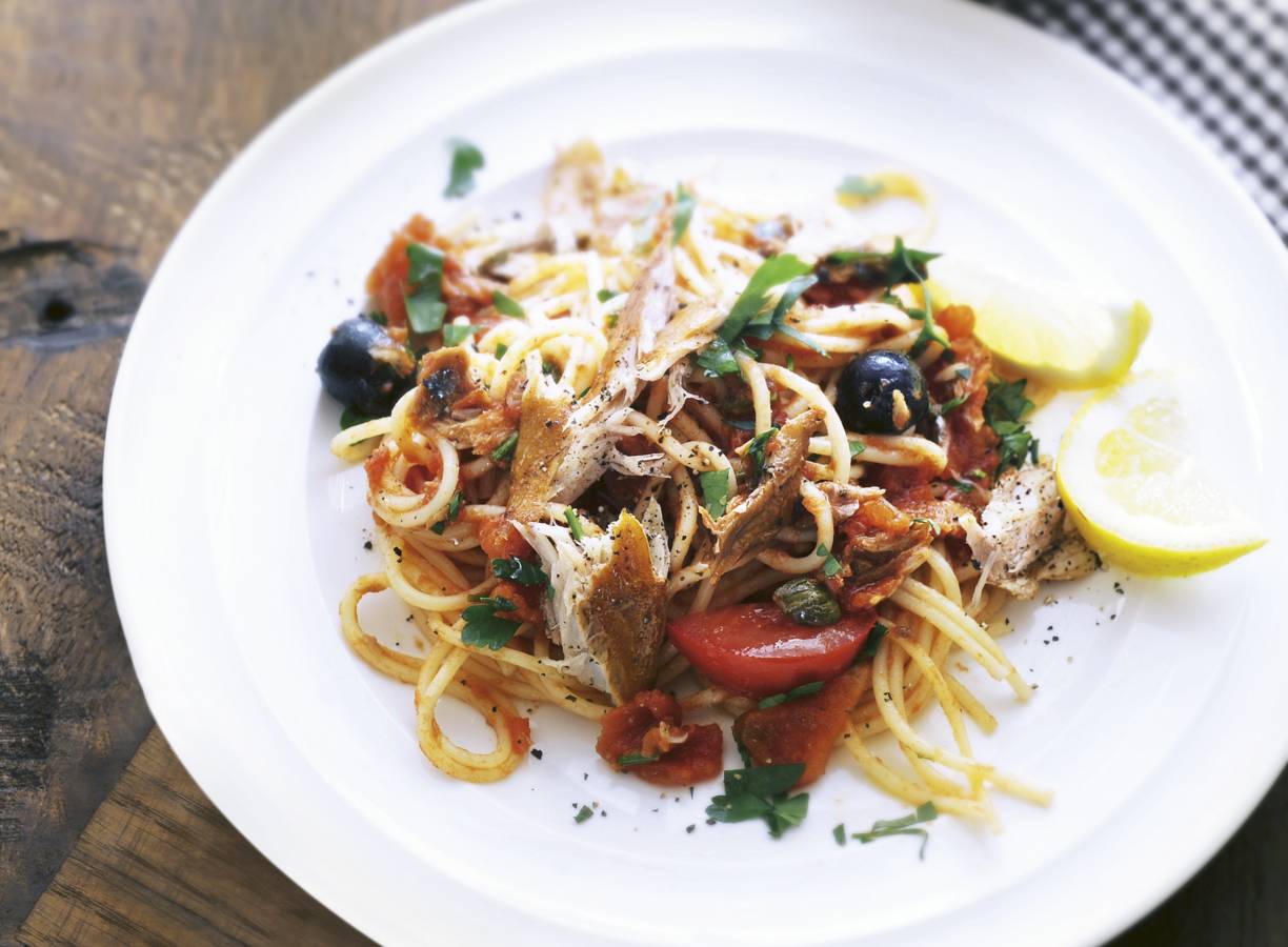 Spaghetti met makreel