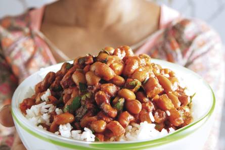 Surinaamse bruine bonen met rijst