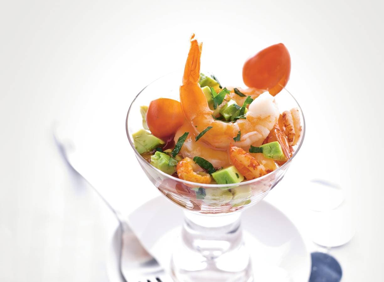 Garnalencocktail met tomaat en avocado
