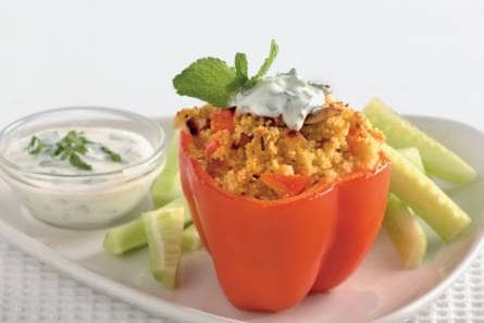 Gevulde paprika met Marokkaanse couscous