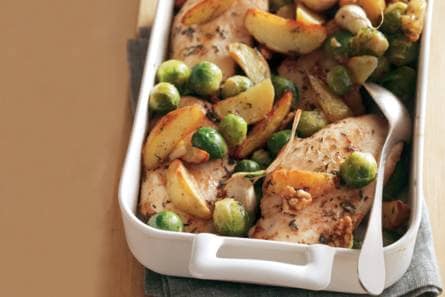 Kipfilet met gemarineerde groenten uit de oven