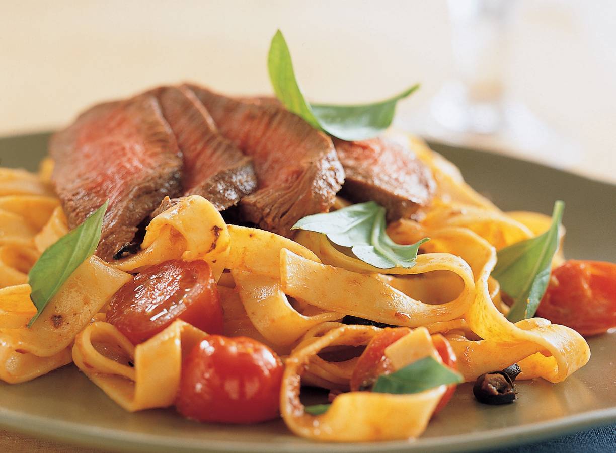 Tagliatelle met biefstuk