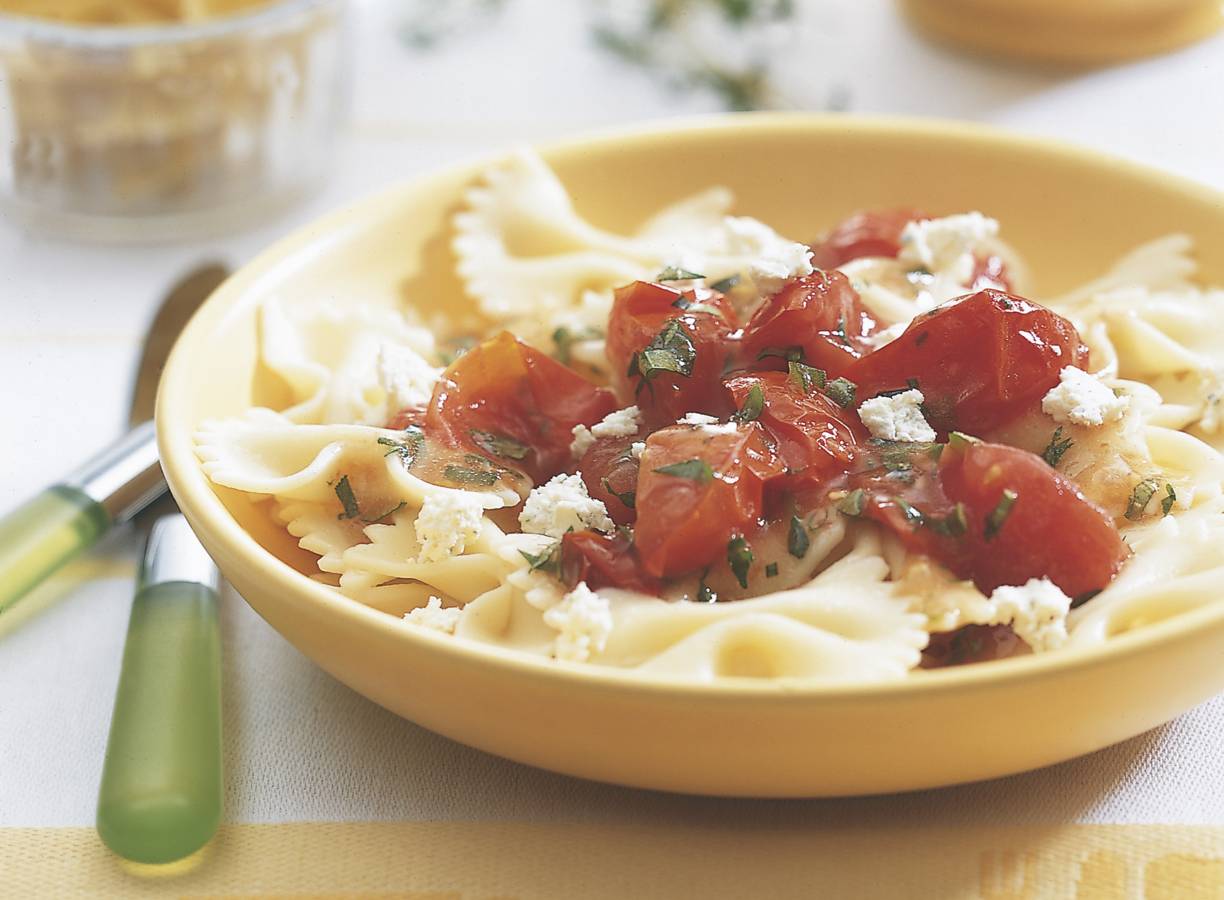 Kruidige pasta met geitenkaas