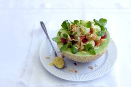 Maaltijdsalade met kip en meloen