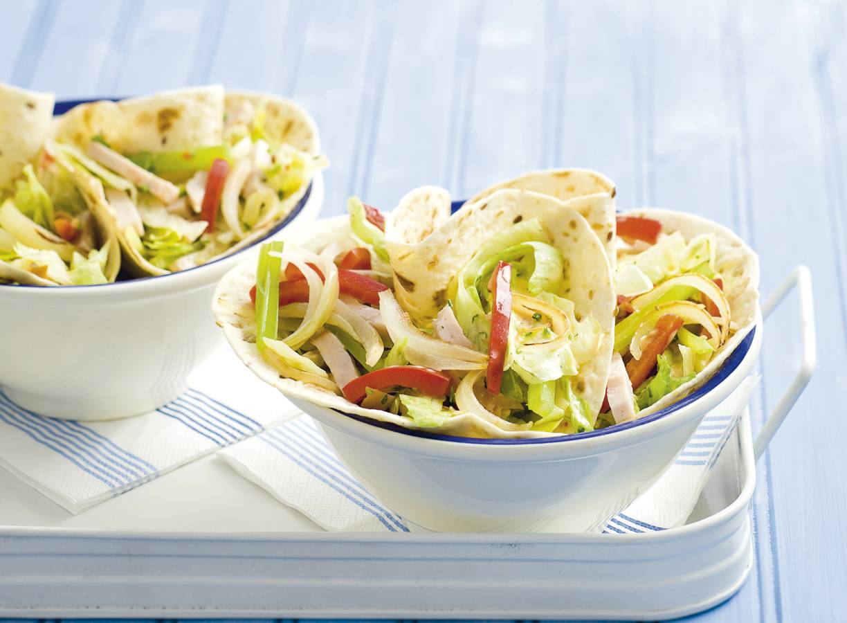 Meergranenwraps met kipsalade