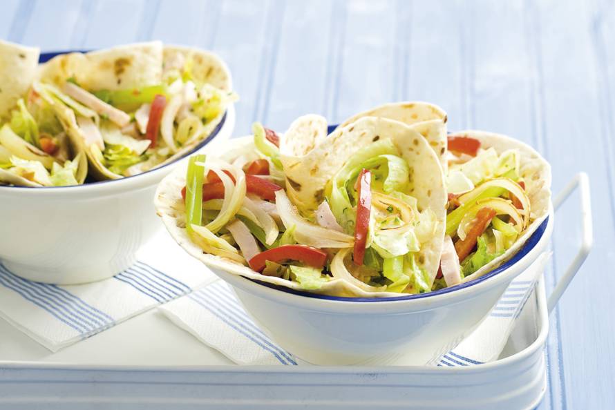 Meergranenwraps met kipsalade