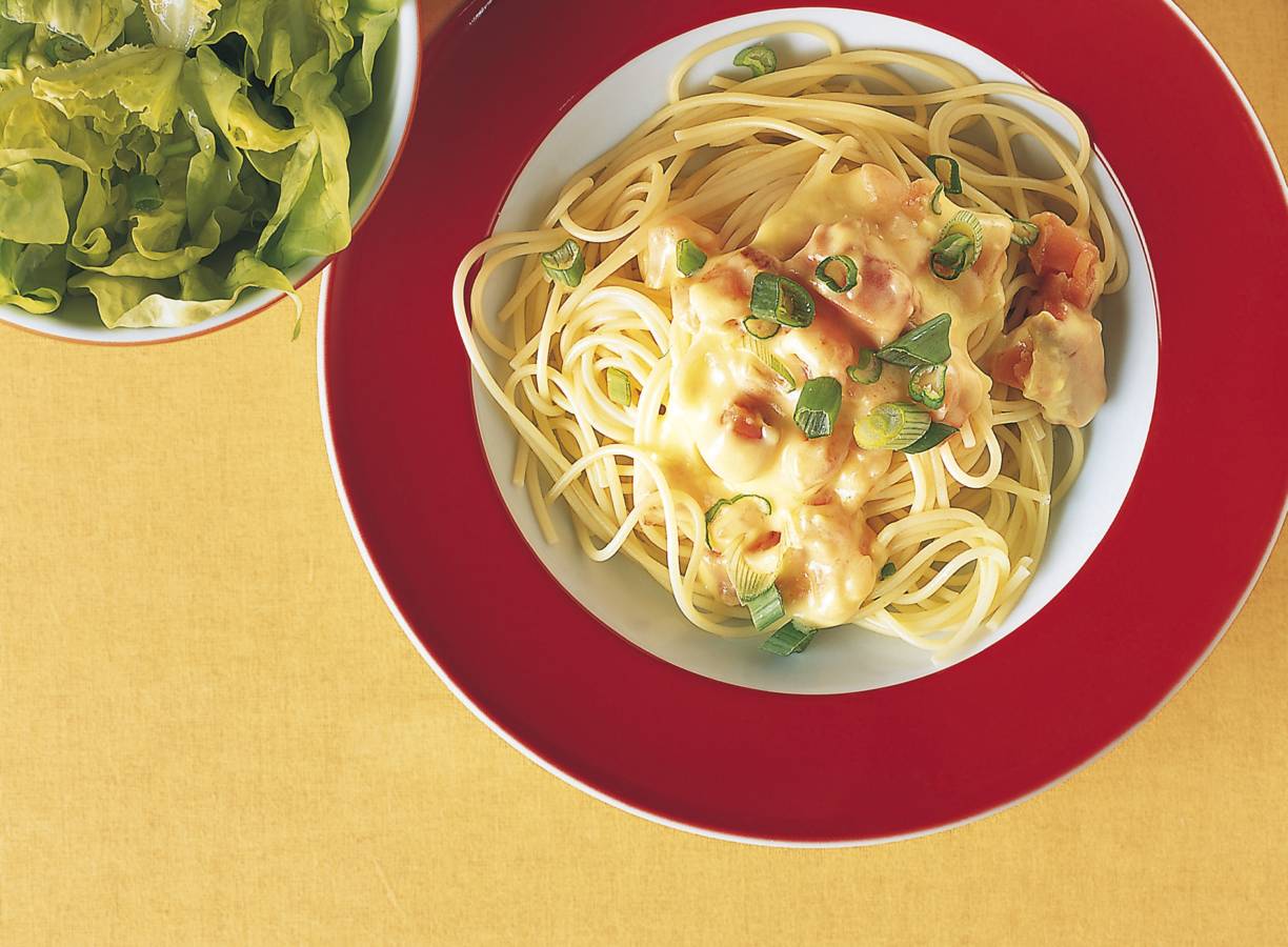 Spaghetti met frisse zalm-roomsaus