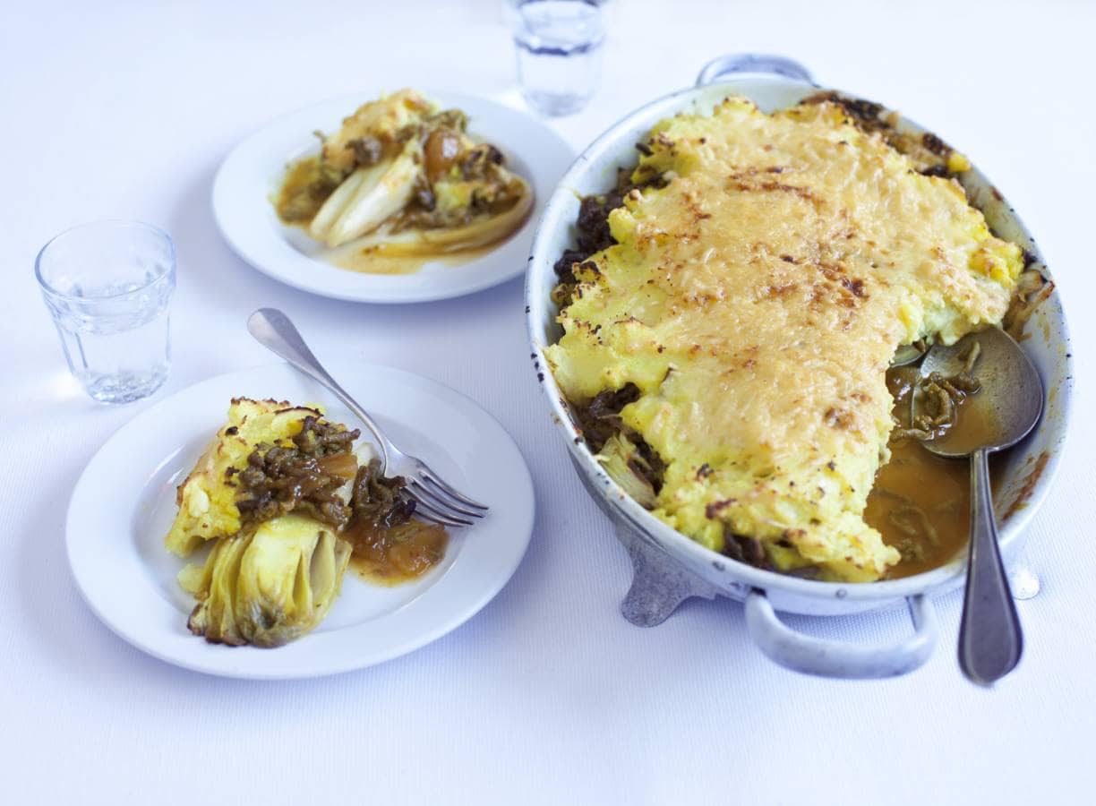 Witlofschotel met mangochutney