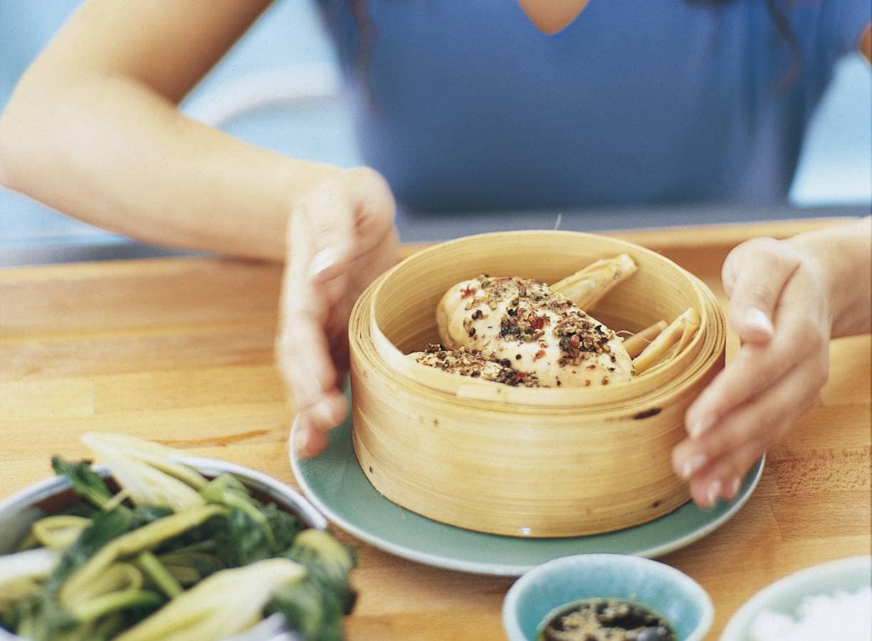 Chinese gestoomde kip met peper