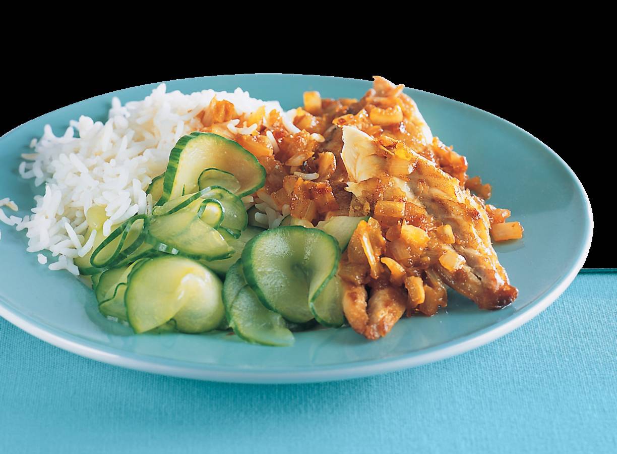 Pittige makreel met zoetzure komkommersalade
