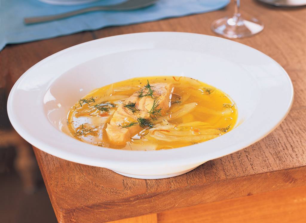 Zalm in saffraanvenkelbouillon recept Allerhande Albert Heijn België