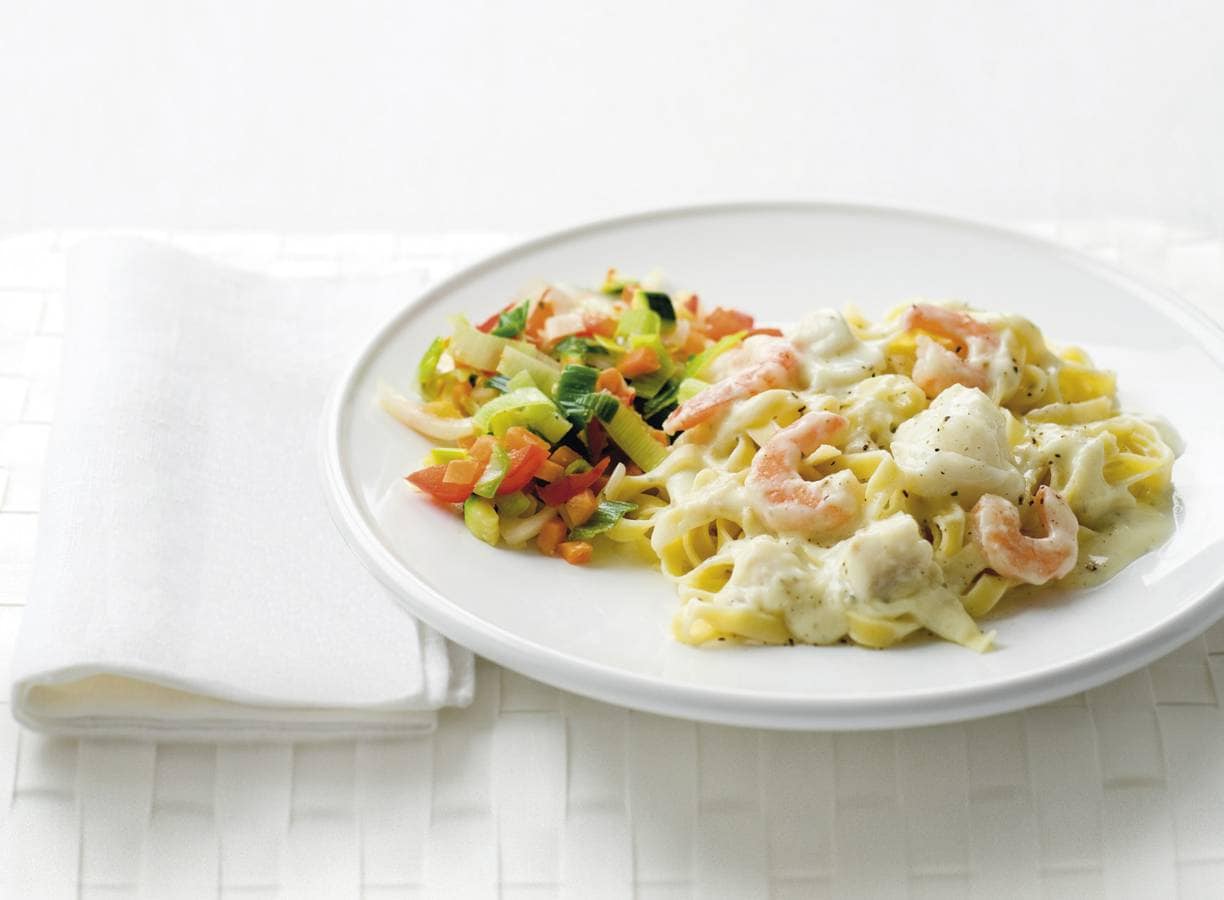 Tagliatelle met viscarbonara