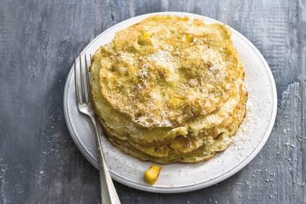 Rijstpannenkoekjes met kokos & mango