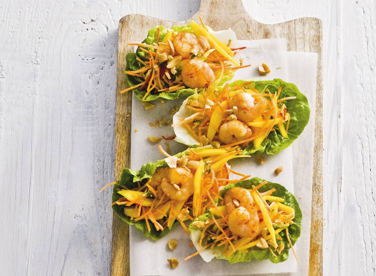 Vietnamese salade met garnalen