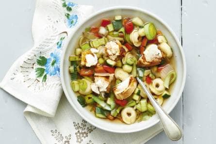 Soep met tortellini & croutons