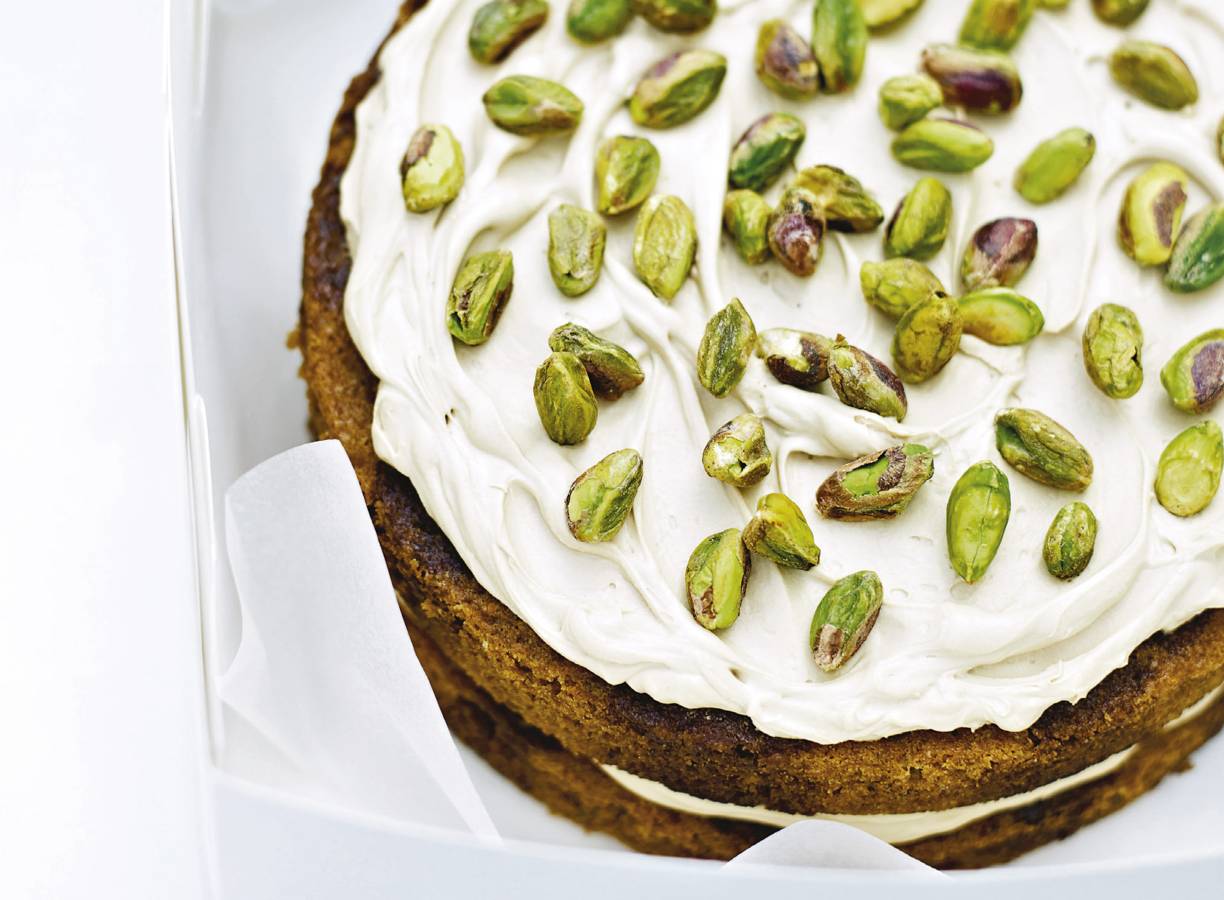 Delia Smith's koffie-kardemomtaart met pistachenoten