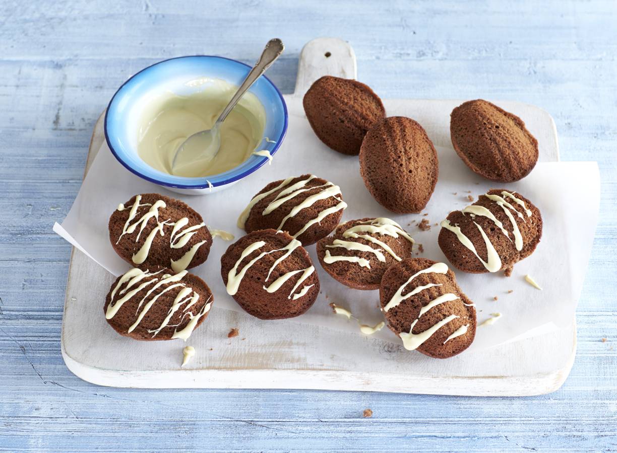 Chocolademadeleines met witte chocolade