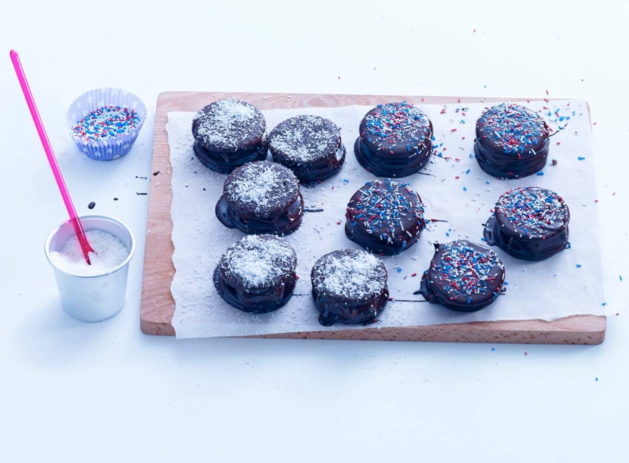 Marshmallowkoekjes met chocolade en hagelpret