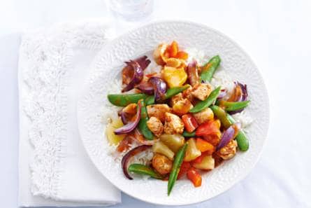 Kalkoen Hawaï met sugarsnaps