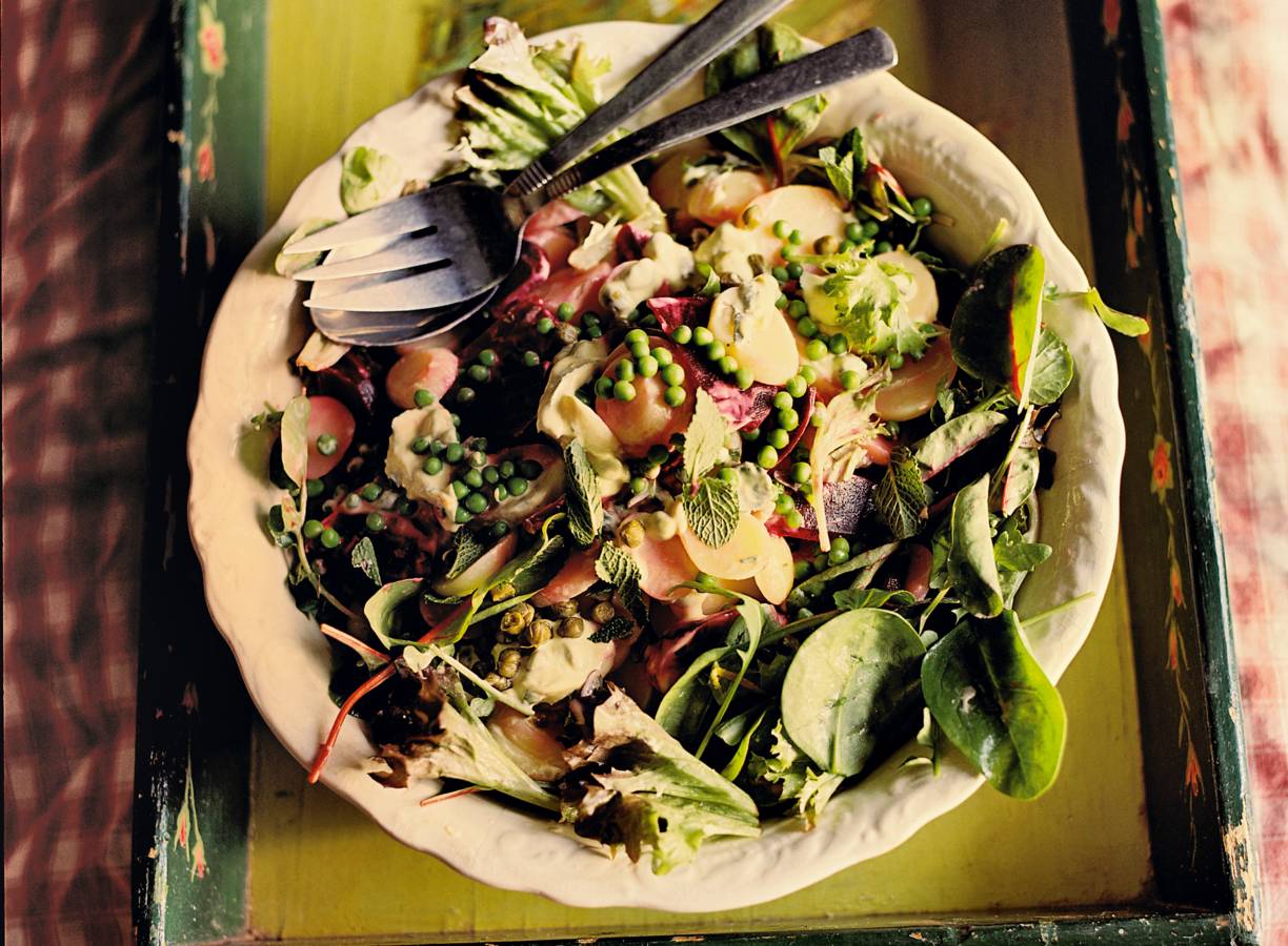 Aardappelsalade met doperwten