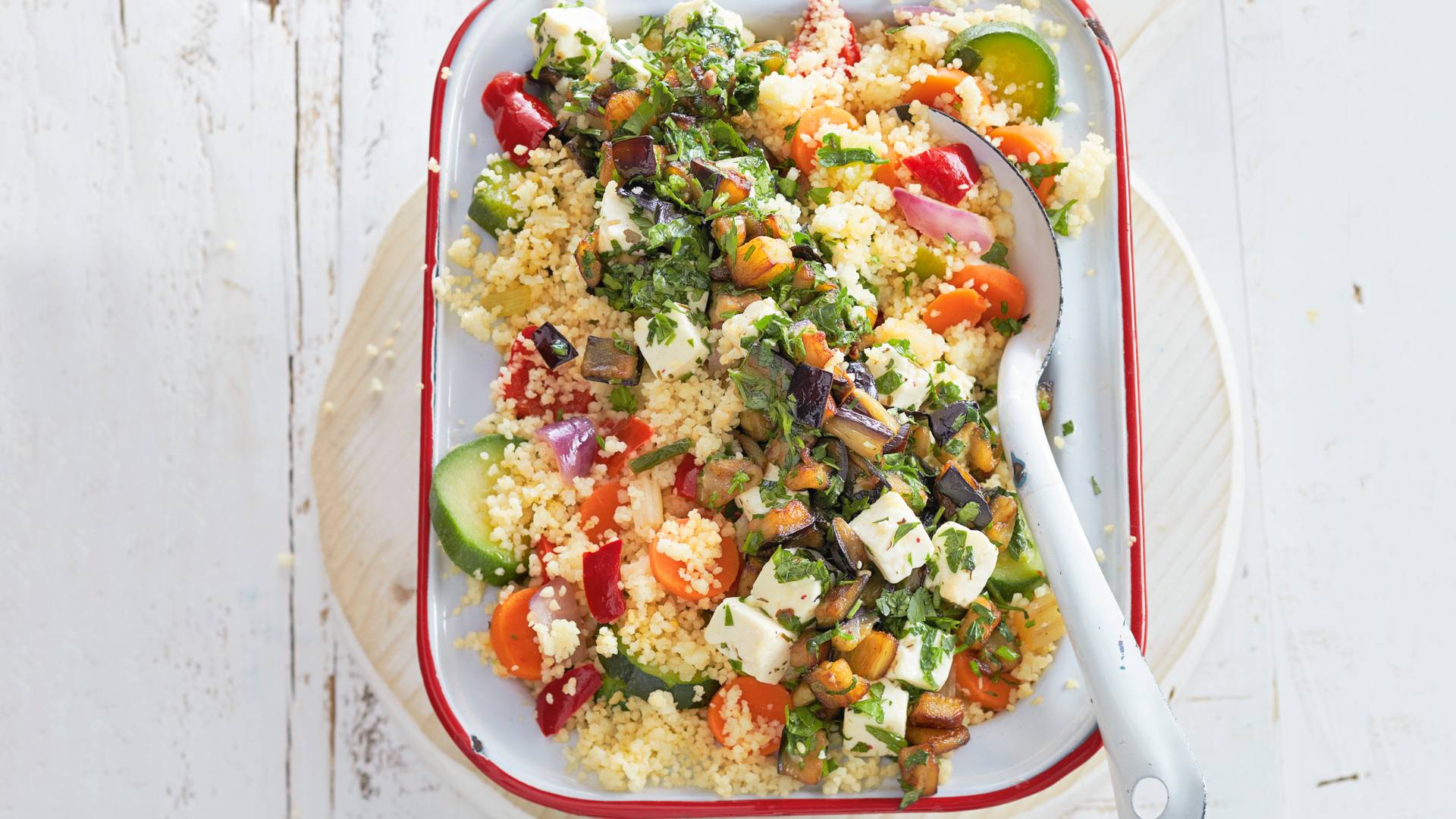 Couscous met gemarineerde aubergine recept Allerhande Albert Heijn