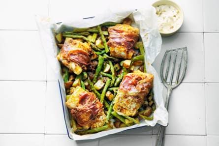 Groene asperges met kabeljauw
