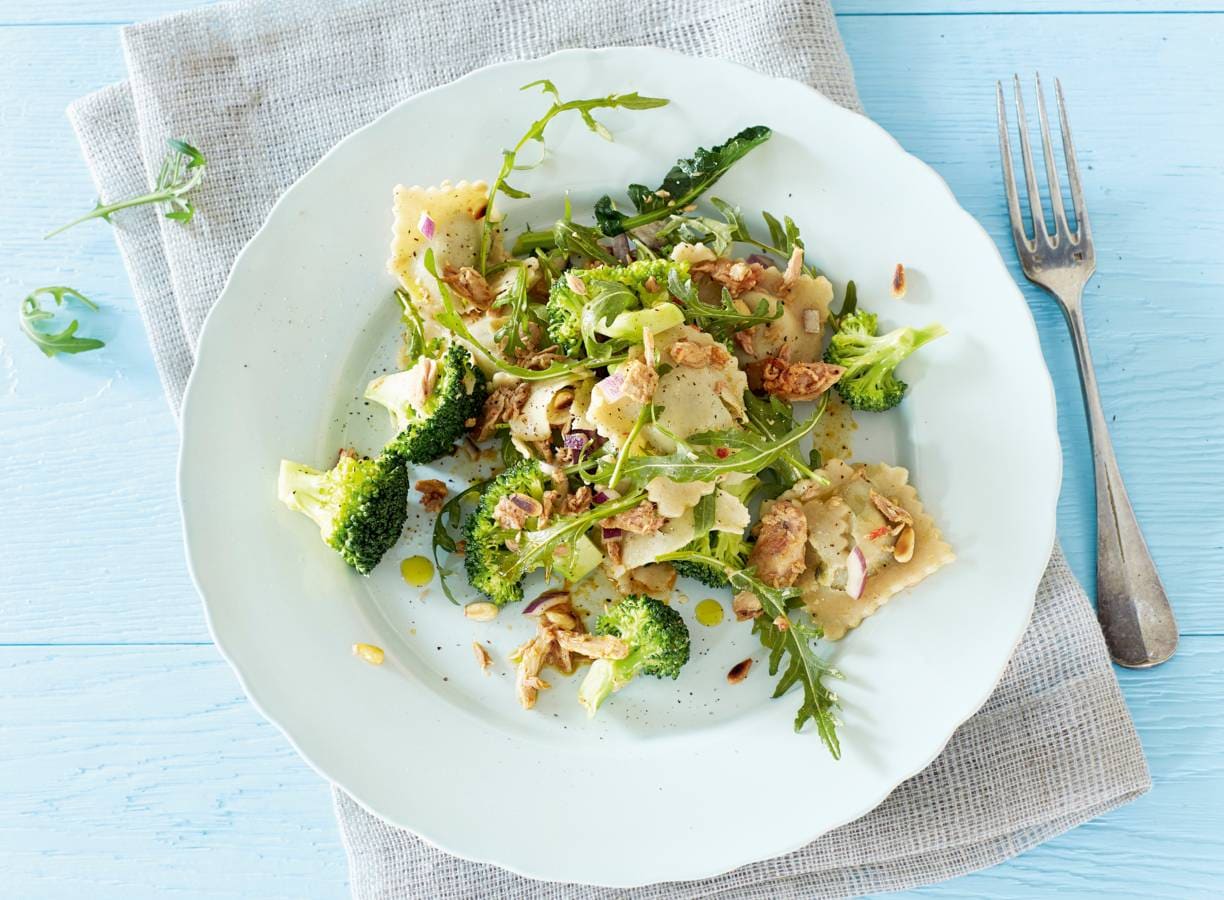 Raviolisalade met tonijn