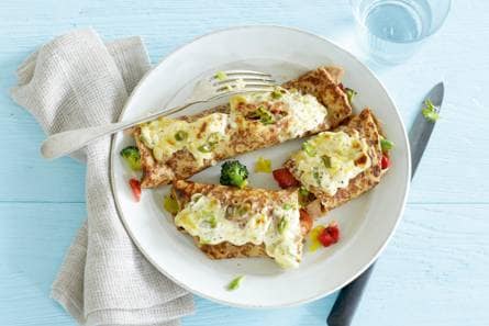 Gegratineerde tonijnpannenkoek