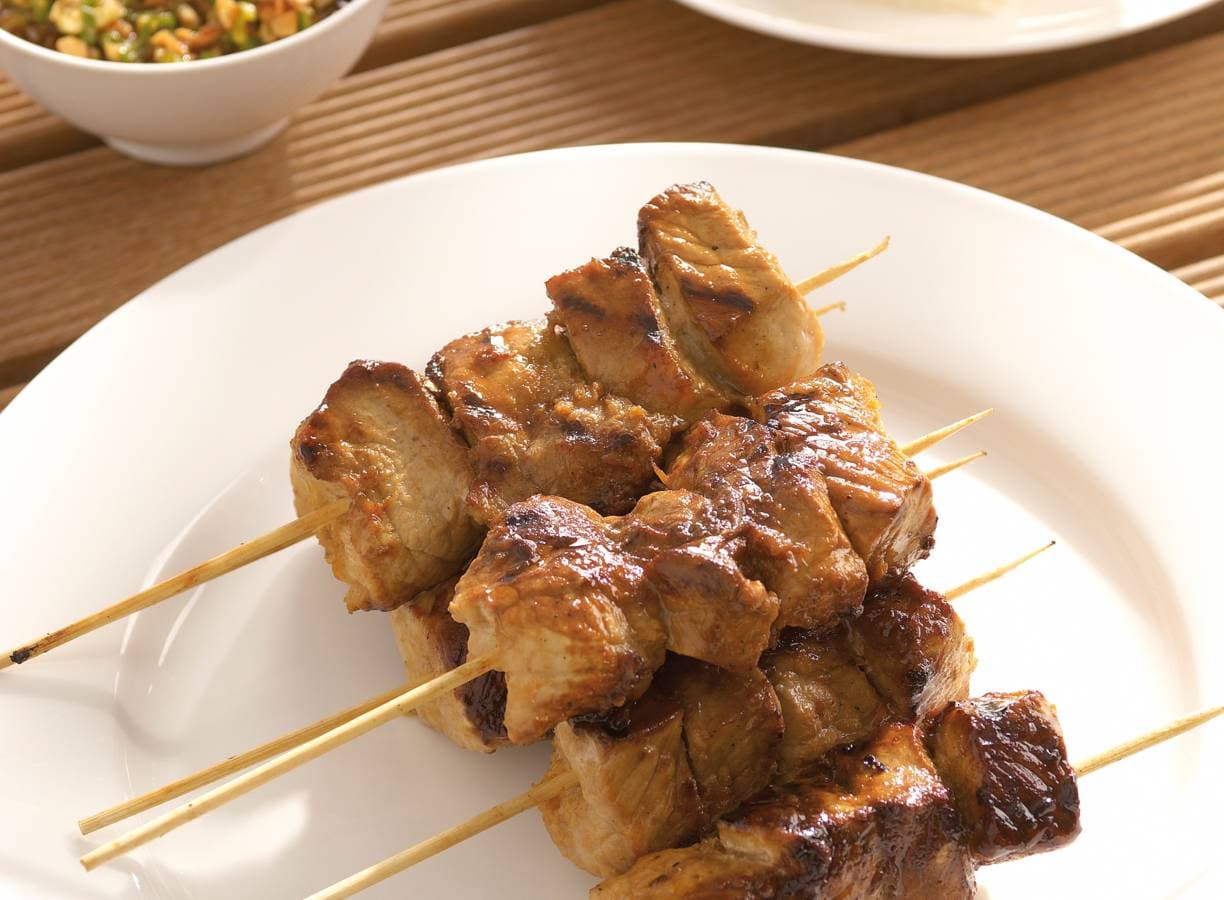 Indonesische saté met cashewnotensaus