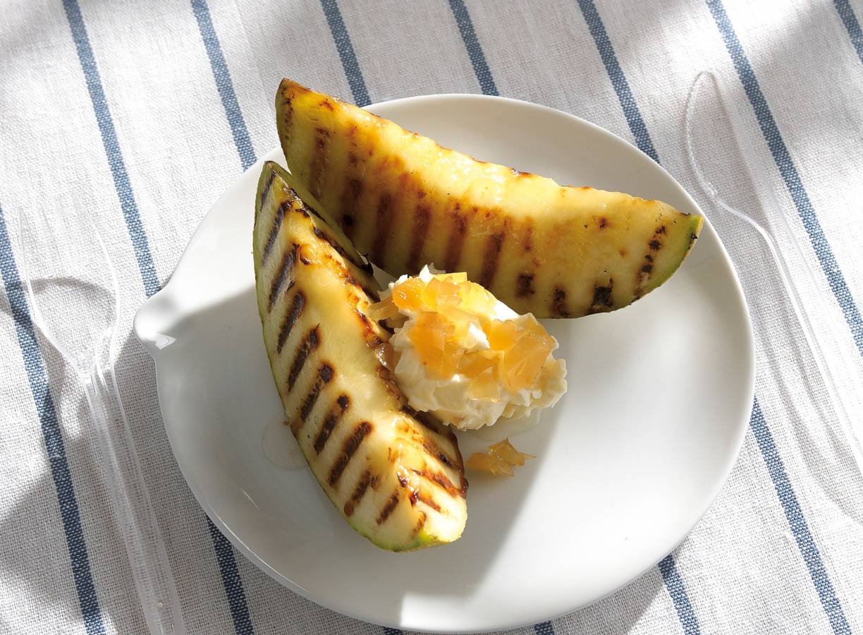Meloen met gembermascarpone